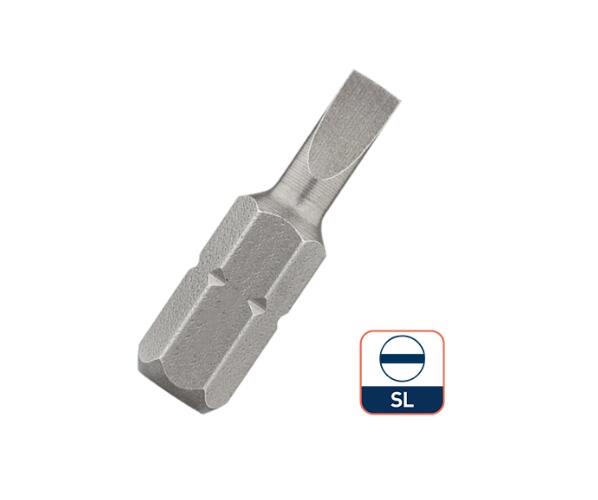 25mm 1/4 Inch Hex Shank Slotted Screwdriver Bit