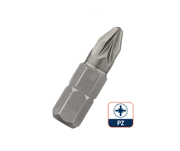 25mm 1/4 Inch Hex Shank Pozi Screwdriver Bit