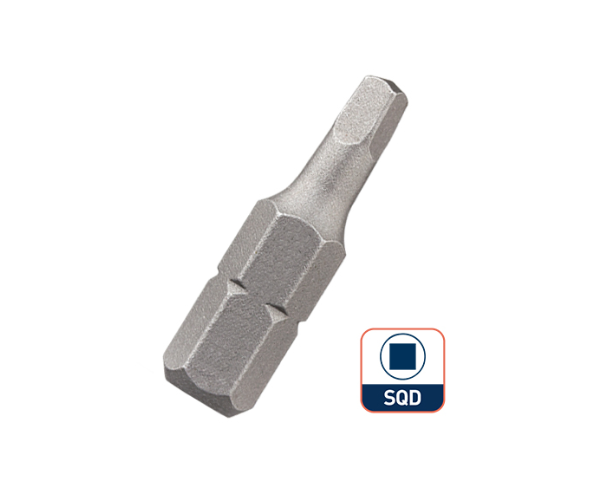 25mm 1/4 Inch Hex Shank Square Screwdriver Bit