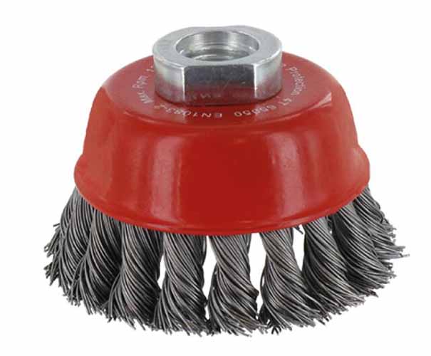 Cup brush M14 - Twist knot wire, steel