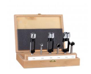 Tenon Plug Cutter and Forstner Drill Bit set, in woode case