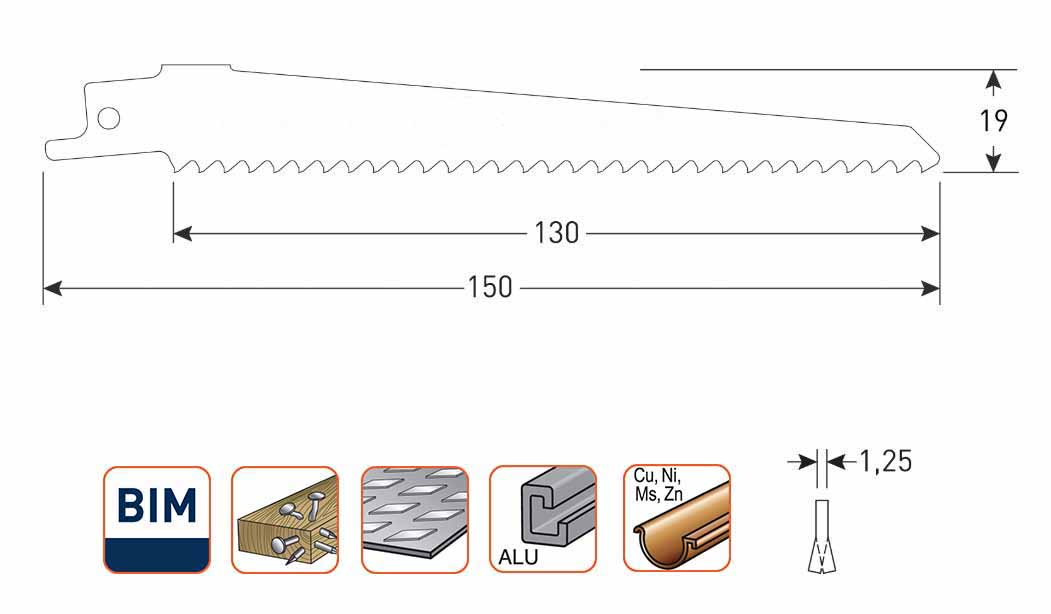 Bimetal Reciprocating saw blade